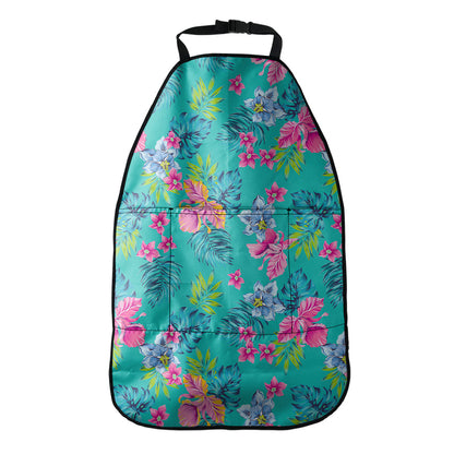 Teal Aloha Tropical Pattern Print Car Seat Organizers