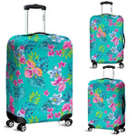 Teal Aloha Tropical Pattern Print Luggage Cover GearFrost