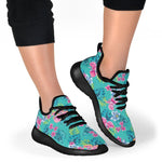 Teal Aloha Tropical Pattern Print Mesh Knit Shoes GearFrost