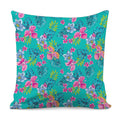 Teal Aloha Tropical Pattern Print Pillow Cover