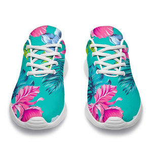 Teal Aloha Tropical Pattern Print Sport Shoes GearFrost