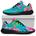 Teal Aloha Tropical Pattern Print Walking Shoes