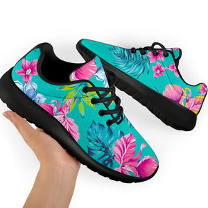 Teal Aloha Tropical Pattern Print Sport Shoes GearFrost