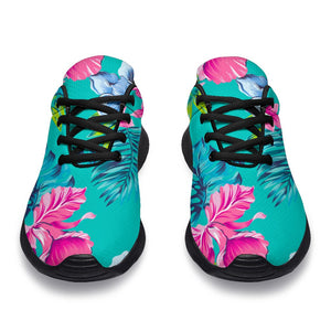 Teal Aloha Tropical Pattern Print Sport Shoes GearFrost