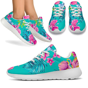 Teal Aloha Tropical Pattern Print Sport Shoes GearFrost