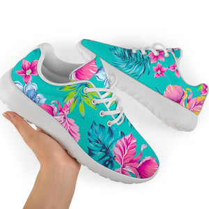 Teal Aloha Tropical Pattern Print Sport Shoes GearFrost