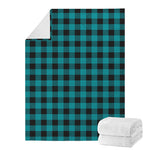Teal And Black Buffalo Check Print Blanket