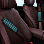 Teal And Black Buffalo Check Print Car Seat Belt Covers