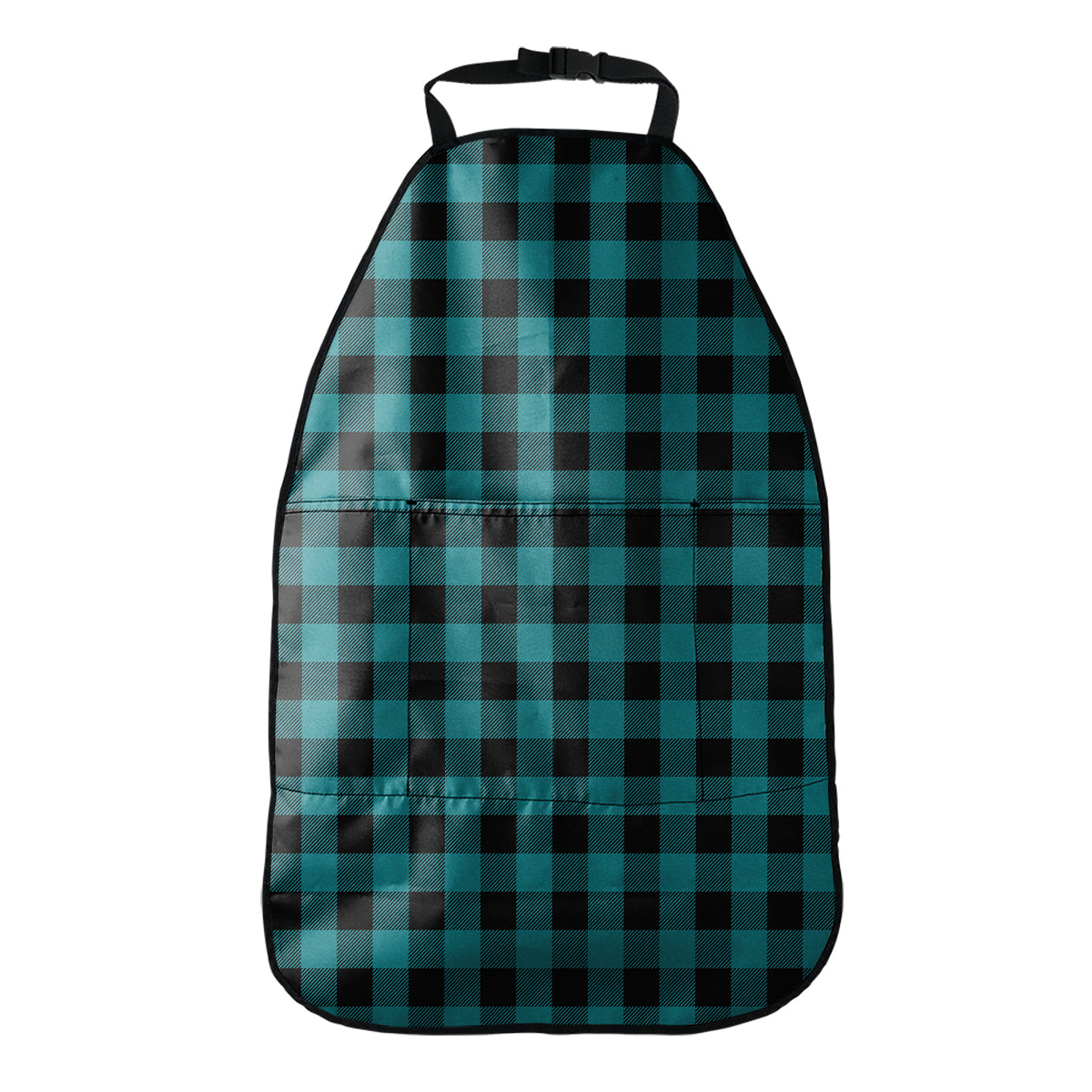 Teal And Black Buffalo Check Print Car Seat Organizers