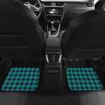 Teal And Black Buffalo Check Print Front and Back Car Floor Mats