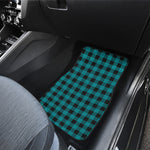 Teal And Black Buffalo Check Print Front and Back Car Floor Mats
