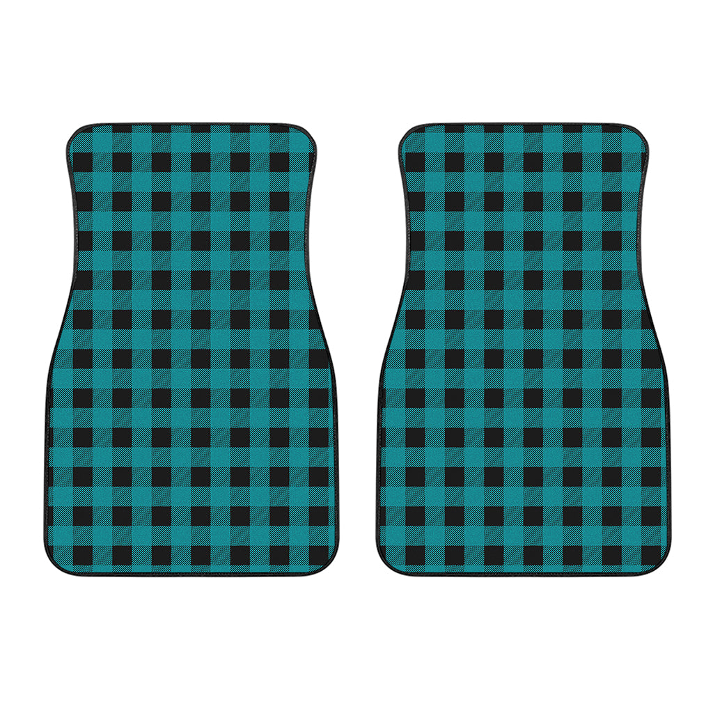 Teal And Black Buffalo Check Print Front Car Floor Mats