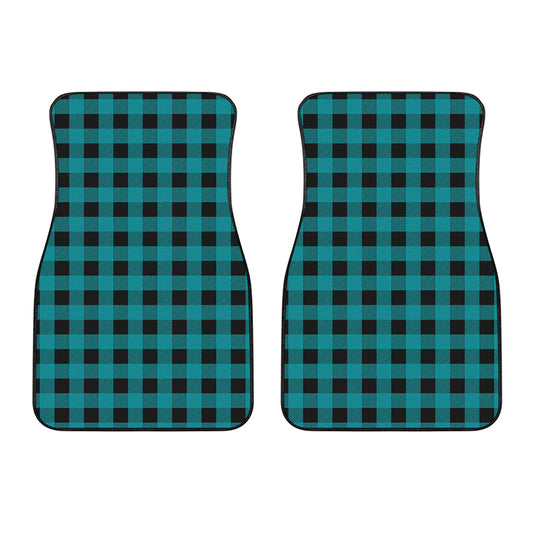 Teal And Black Buffalo Check Print Front Car Floor Mats