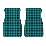 Teal And Black Buffalo Check Print Front Car Floor Mats