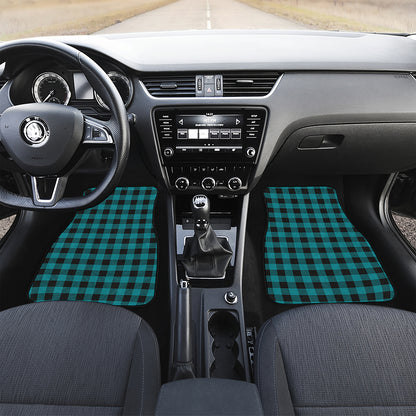 Teal And Black Buffalo Check Print Front Car Floor Mats