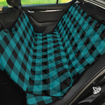 Teal And Black Buffalo Check Print Pet Car Back Seat Cover