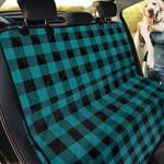Teal And Black Buffalo Check Print Pet Car Back Seat Cover