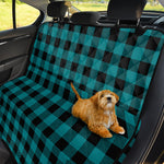Teal And Black Buffalo Check Print Pet Car Back Seat Cover