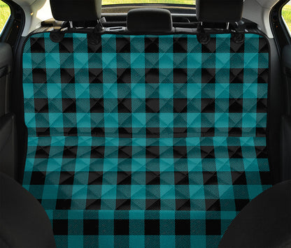 Teal And Black Buffalo Check Print Pet Car Back Seat Cover