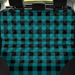 Teal And Black Buffalo Check Print Pet Car Back Seat Cover