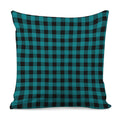 Teal And Black Buffalo Check Print Pillow Cover