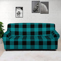 Teal And Black Buffalo Check Print Sofa Cover