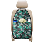 Teal And Black Camouflage Print Car Seat Organizers