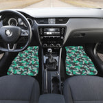 Teal And Black Camouflage Print Front Car Floor Mats