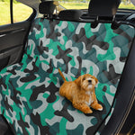Teal And Black Camouflage Print Pet Car Back Seat Cover