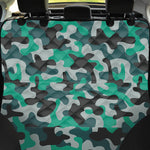 Teal And Black Camouflage Print Pet Car Back Seat Cover