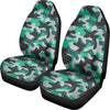 Teal And Black Camouflage Print Universal Fit Car Seat Covers