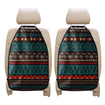 Teal And Brown Aztec Pattern Print Car Seat Organizers