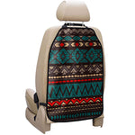 Teal And Brown Aztec Pattern Print Car Seat Organizers