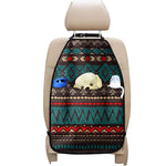 Teal And Brown Aztec Pattern Print Car Seat Organizers