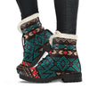 Teal And Brown Aztec Pattern Print Comfy Boots GearFrost