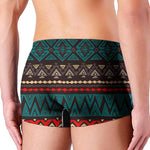 Teal And Brown Aztec Pattern Print Men's Boxer Briefs