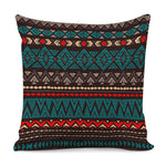 Teal And Brown Aztec Pattern Print Pillow Cover