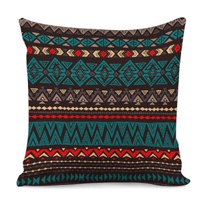 Teal And Brown Aztec Pattern Print Pillow Cover