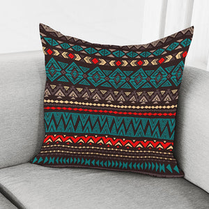 Teal And Brown Aztec Pattern Print Pillow Cover