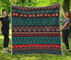 Teal And Brown Aztec Pattern Print Quilt