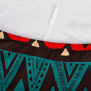 Teal And Brown Aztec Pattern Print Sofa Cover