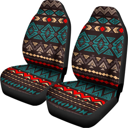 Teal And Brown Aztec Pattern Print Universal Fit Car Seat Covers