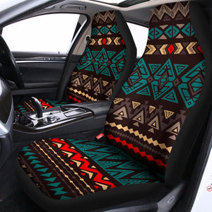 Teal And Brown Aztec Pattern Print Universal Fit Car Seat Covers