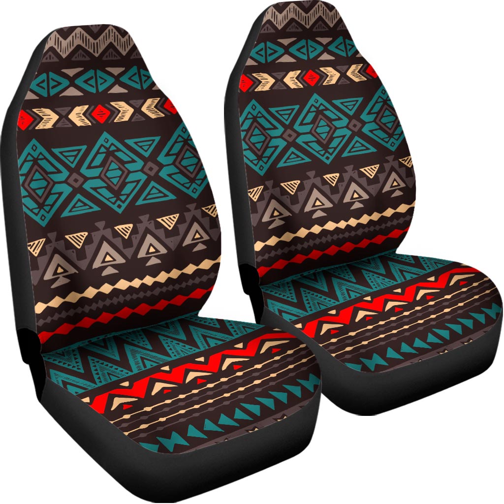 Teal And Brown Aztec Pattern Print Universal Fit Car Seat Covers