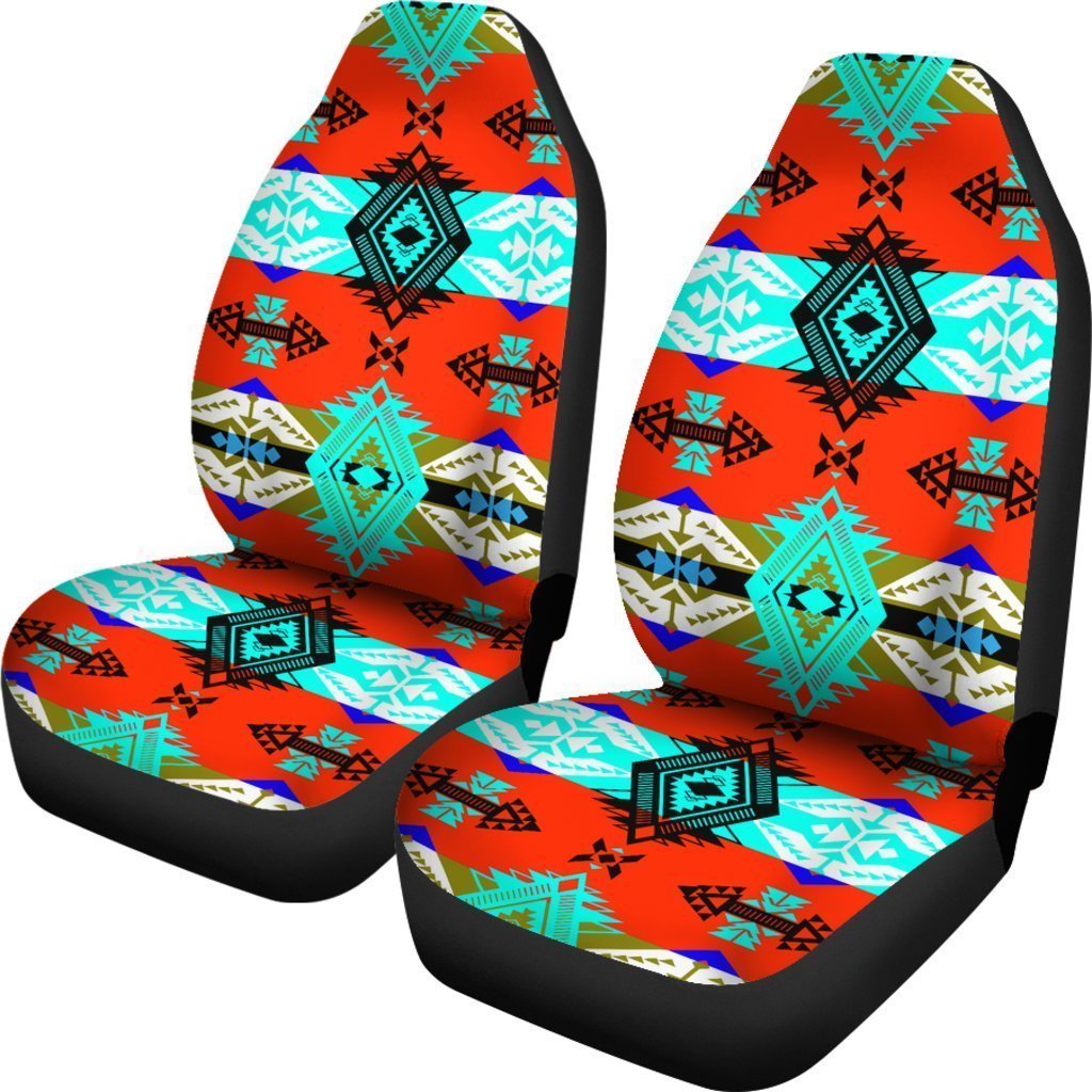 Teal And Orange Sovereign Native Universal Fit Car Seat Covers GearFrost