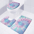 Teal And Pink Tie Dye Print 3 Piece Bath Mat Set