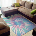 Teal And Pink Tie Dye Print Area Rug