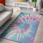 Teal And Pink Tie Dye Print Area Rug