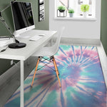 Teal And Pink Tie Dye Print Area Rug