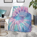 Teal And Pink Tie Dye Print Blanket
